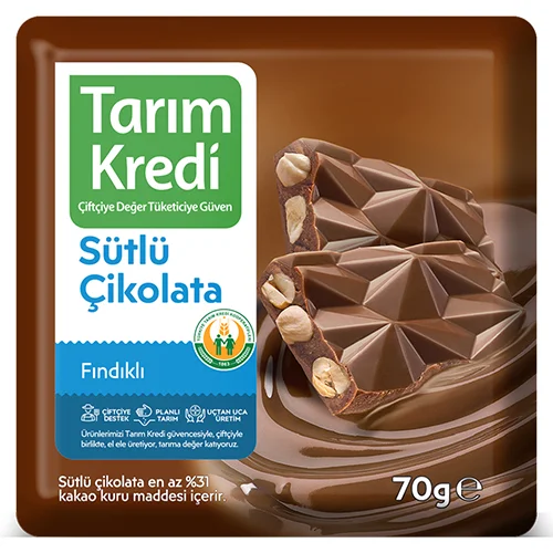TK KARE ÇİKOLATA SÜTLÜ FINDIKLI